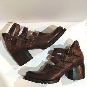 Freebird Leather Strappy Bootie Sandal Leather Sole Leather Size8 Made in Mexico